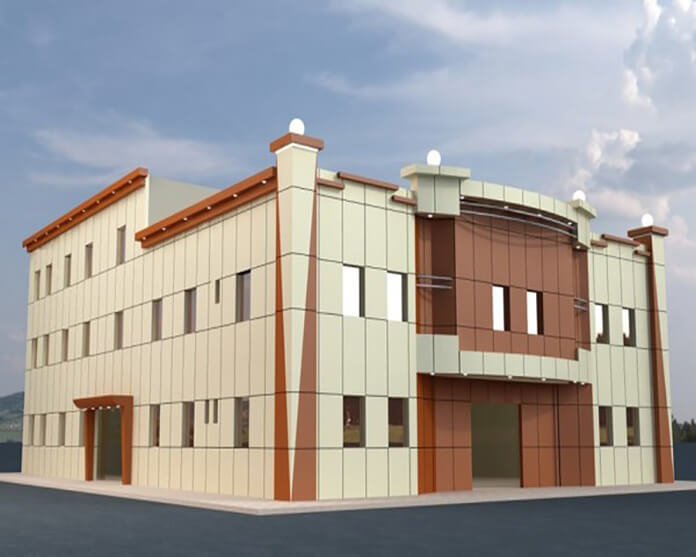 واجهات مصانع كلادينج مودرن